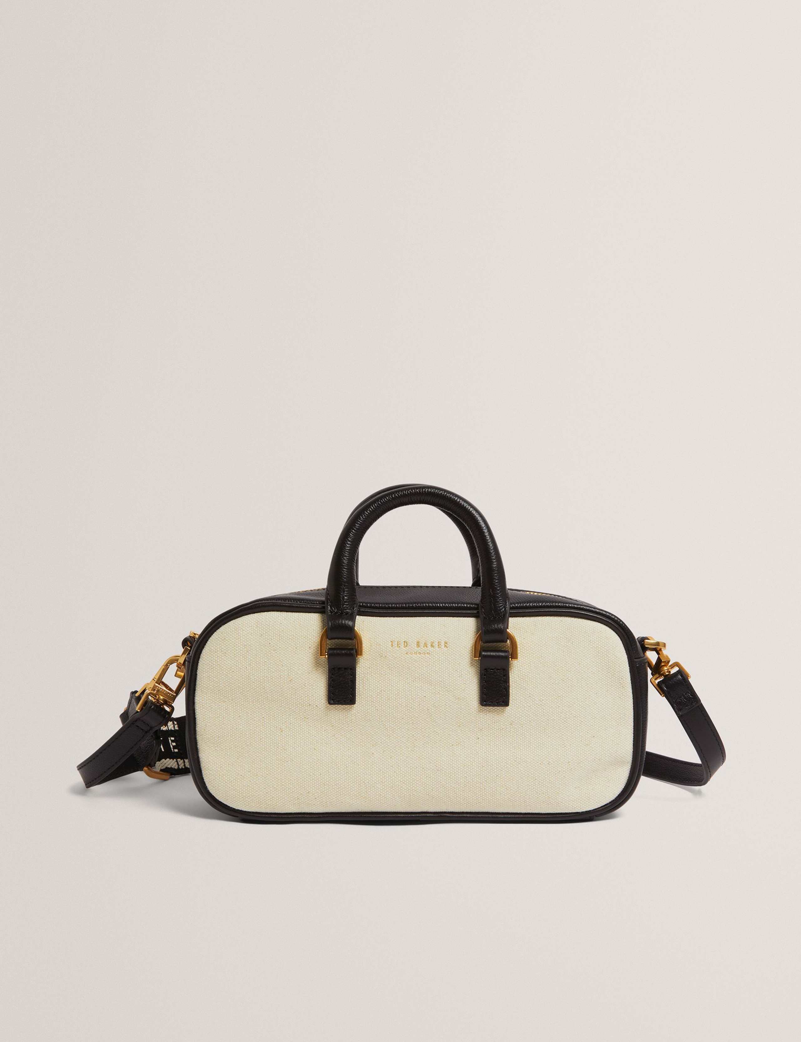 Ted Baker canvas and leather top handle bag in two-tone, UK version