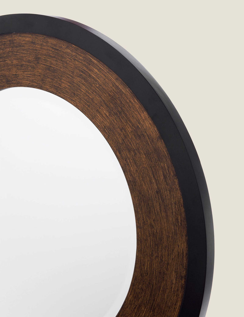 Laura Ashley Cara round wall mirror with bronze finish, UK version