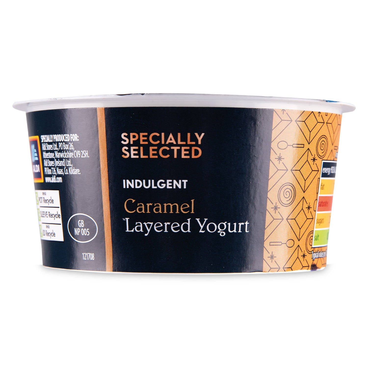 Caramel layered yogurt chilled dessert, UK version