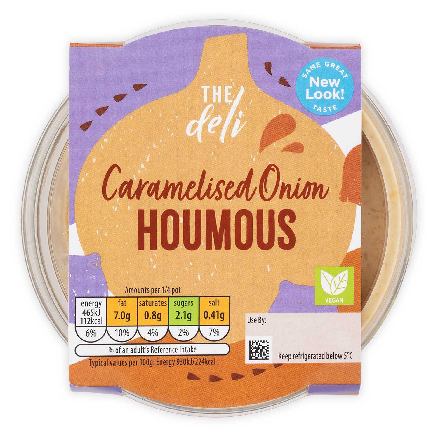 Greek style caramelised onion houmous dip, UK version