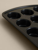 Carbon steel non-stick muffin tray 12 cups, UK version