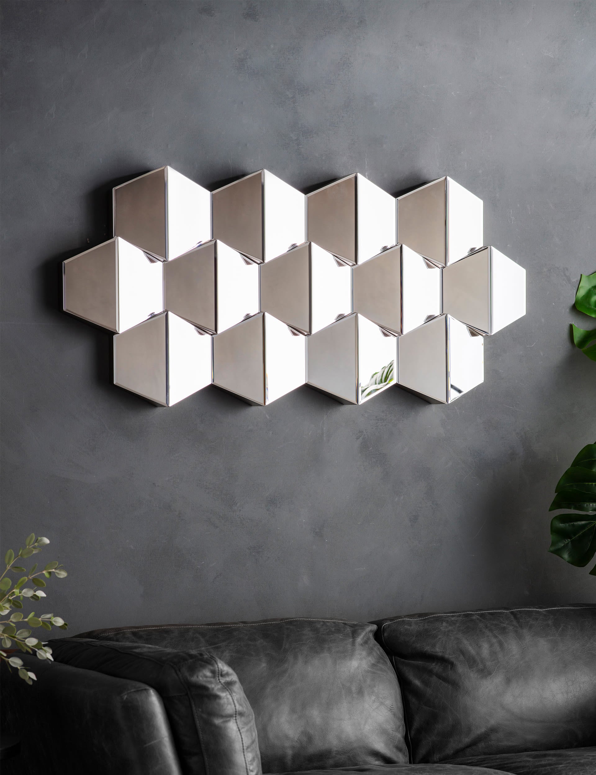 Carina Extra Large Hexagonal Wall Mirror 110x50cm - British product