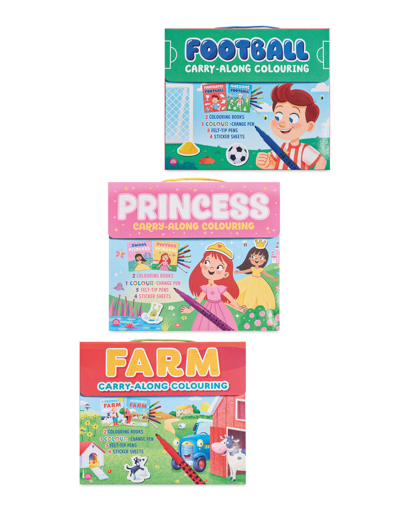 Carry Along Colouring set with pens and stickers, imported from the UK