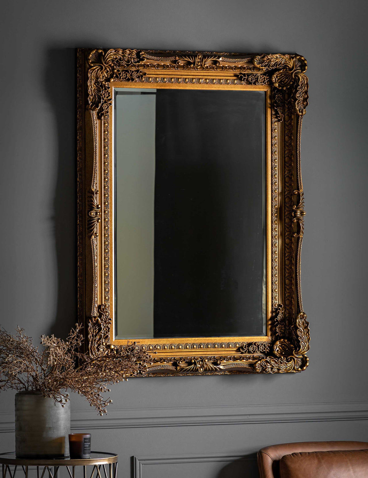 Gallery Direct Carved Louis extra large rectangular mirror (British brand)