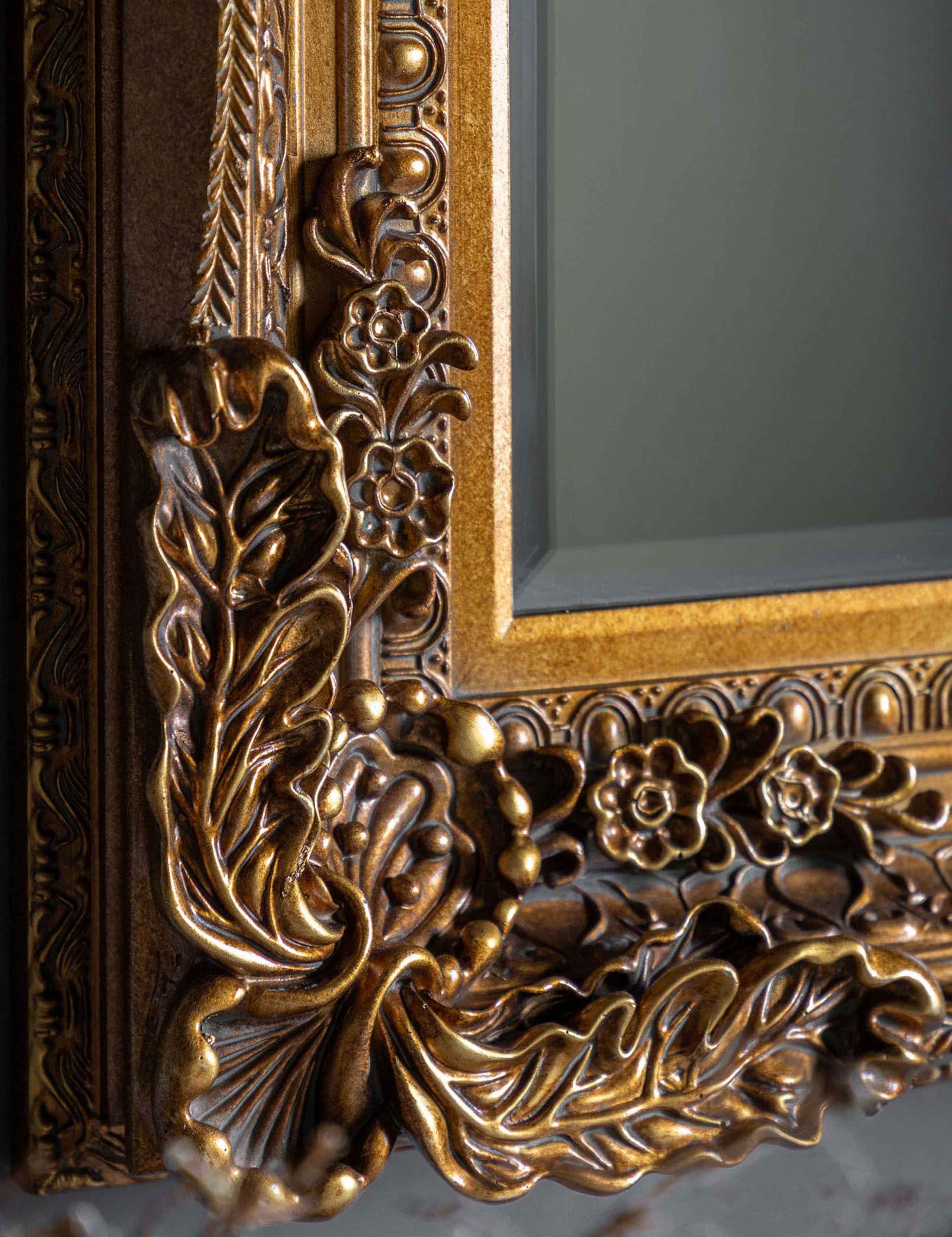 Gallery Direct Carved Louis extra large rectangular mirror (British brand)