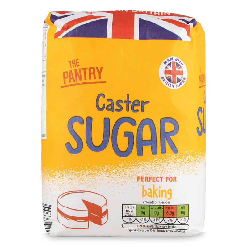 Caster sugar for baking, fine white sugar - British product