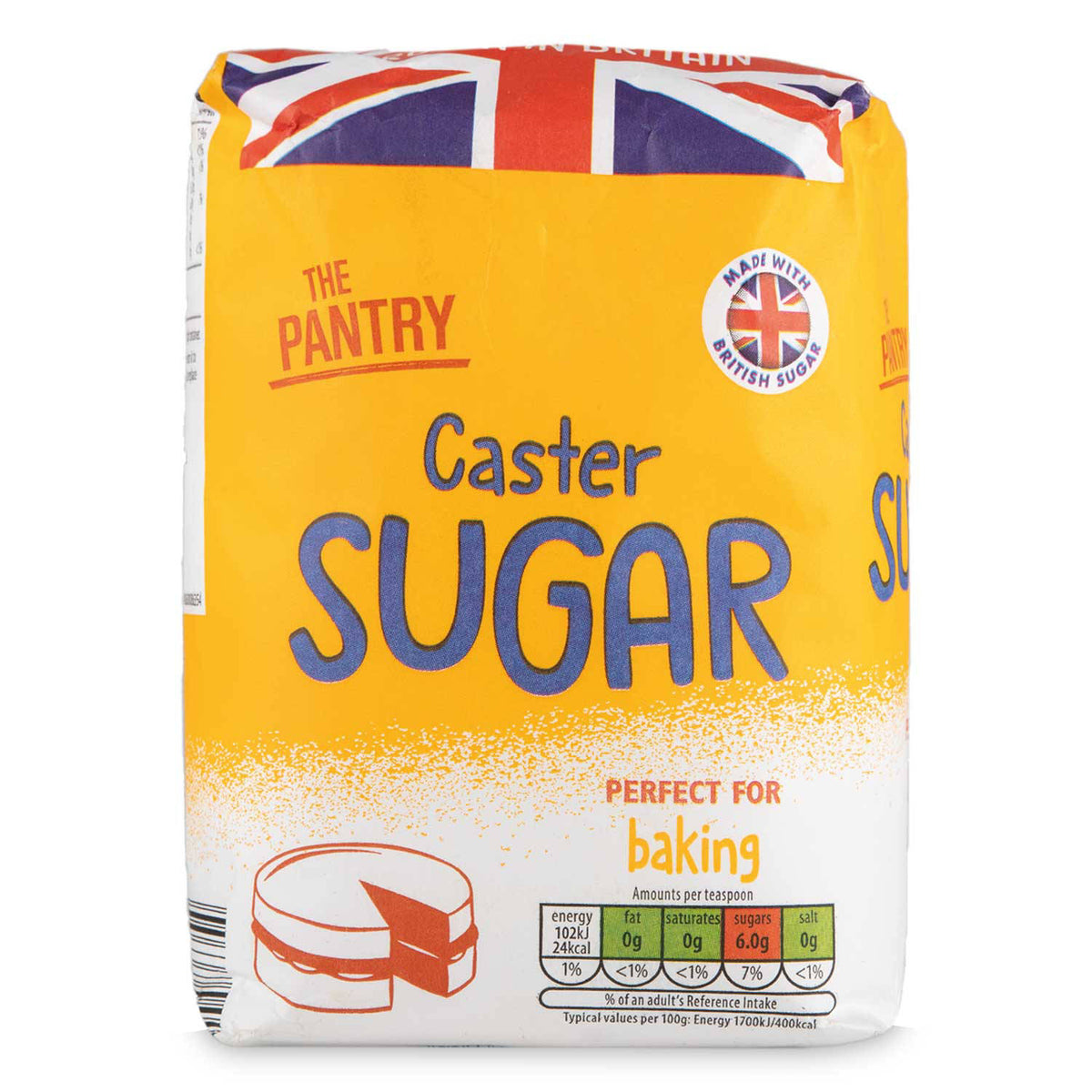 Caster sugar for baking, fine white sugar - British product