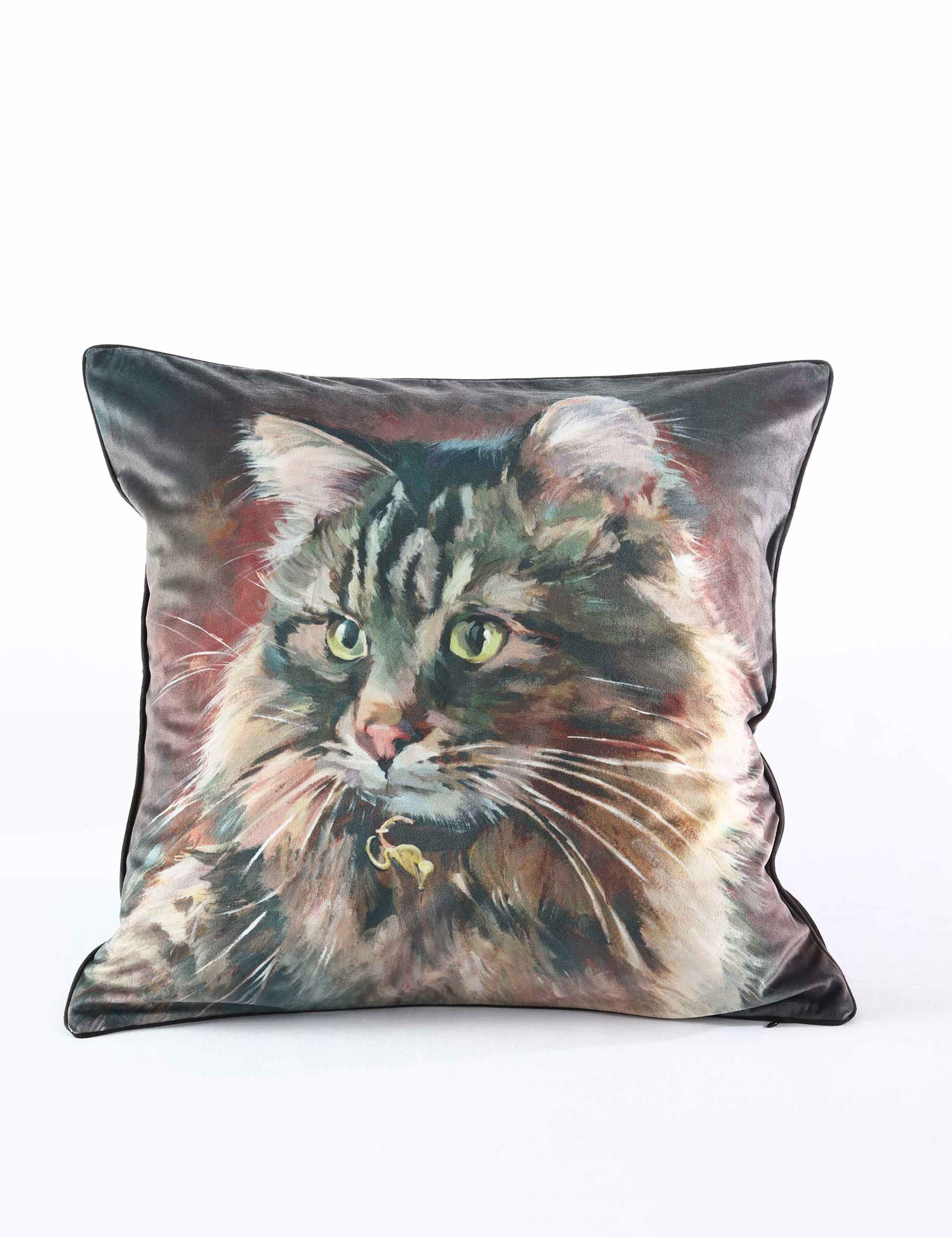 MM Linen Cat n Mouse cushion 50 cm - British product