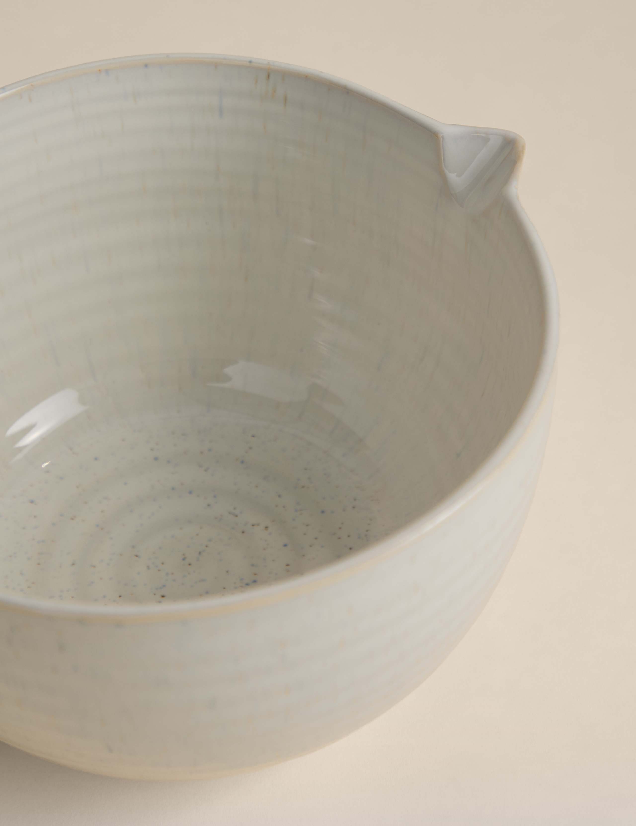 Ceramic batter jug with spout and handle, imported from the UK