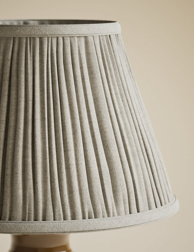 Ceramic column frill shade table lamp, imported from the UK