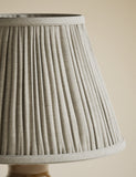 Ceramic column frill shade table lamp, imported from the UK
