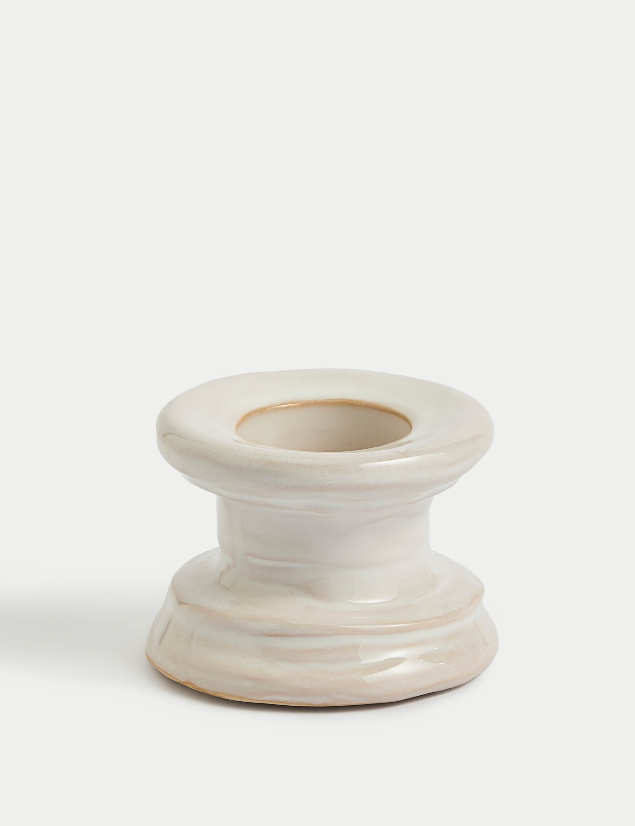 Ceramic dinner candle and tealight holder - British product