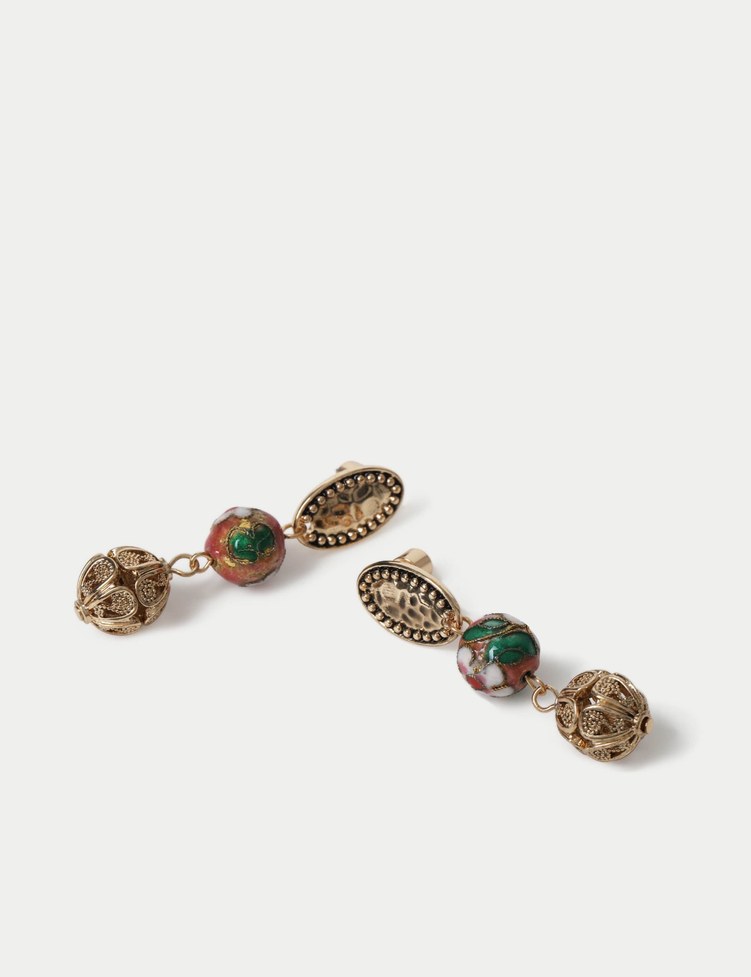 Ceramic filigree drop earrings, UK version