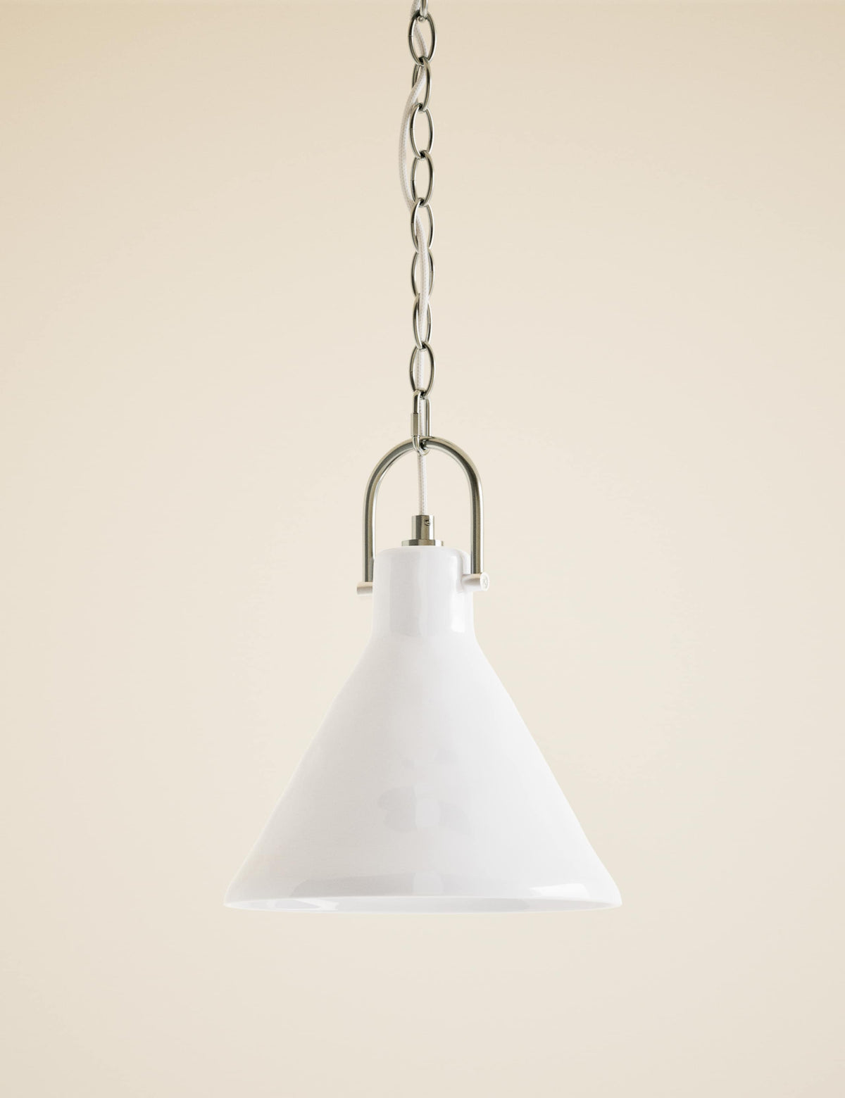 Ceramic mottled cone pendant light 24.5cm - British product