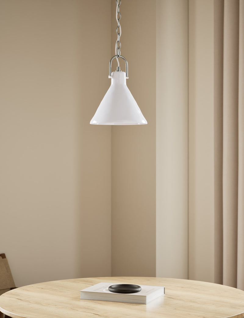 Ceramic mottled cone pendant light 24.5cm - British product