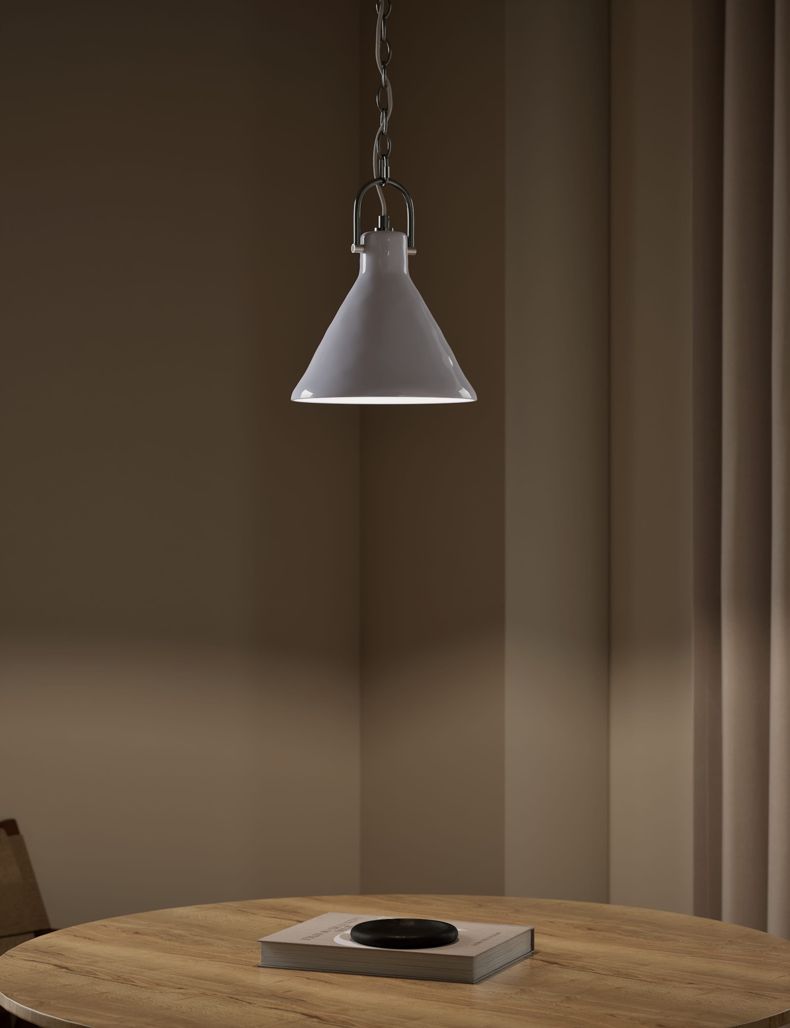 Ceramic mottled cone pendant light 24.5cm - British product
