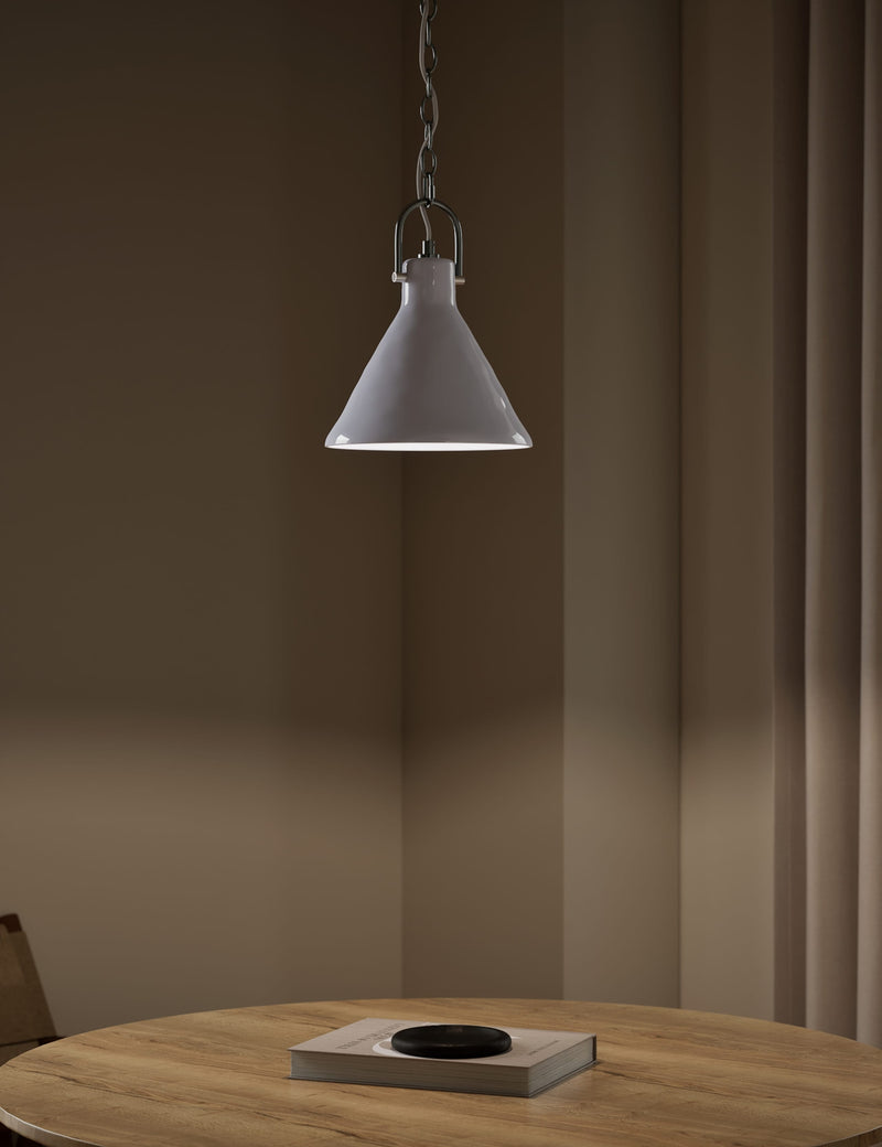Ceramic mottled cone pendant light 24.5cm - British product