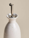 Ceramic oil and vinegar pourer, speckled glaze, 30cm (British brand)