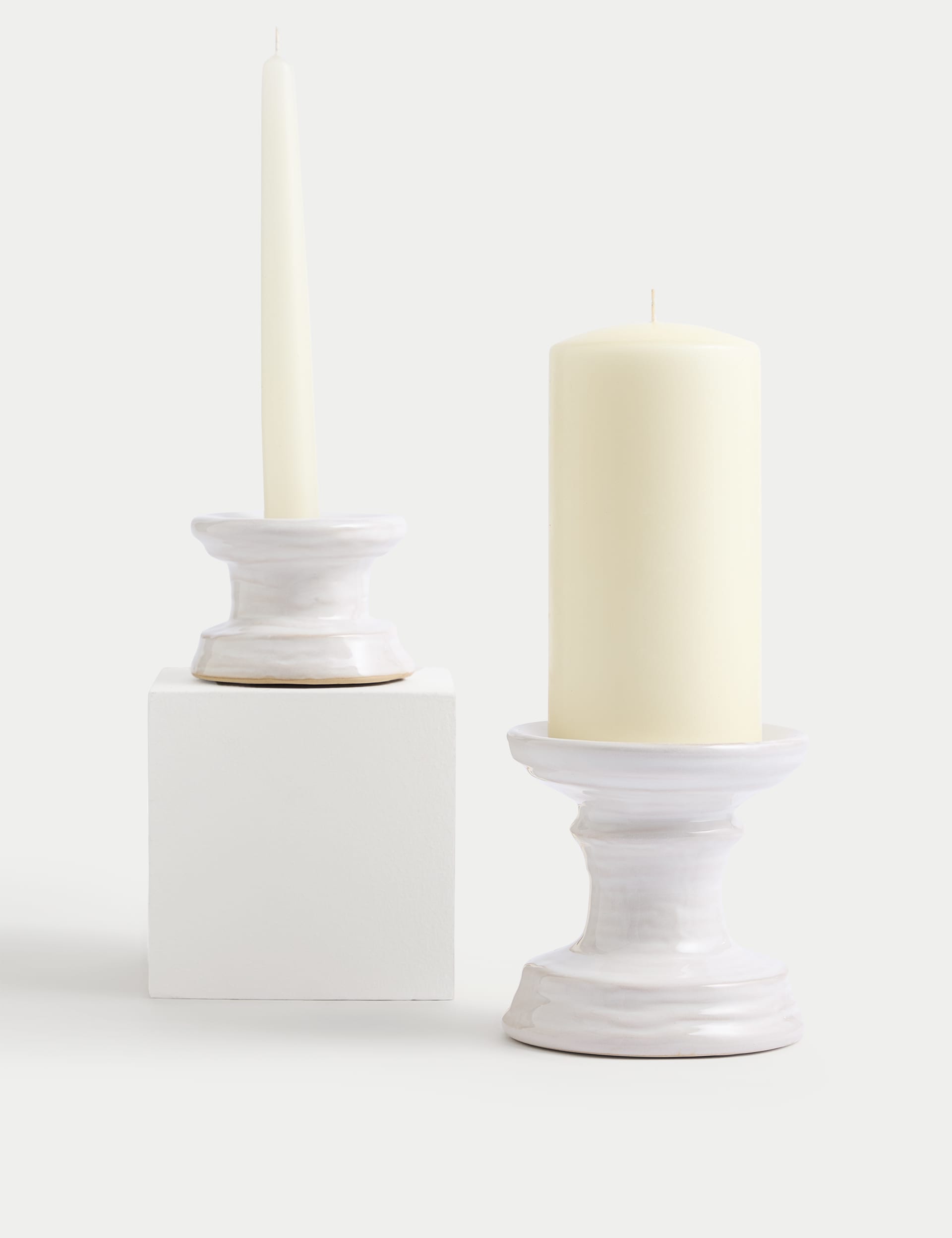 Ceramic pillar candle holder - British product