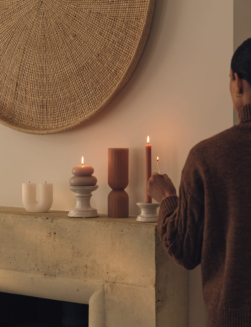 Ceramic pillar candle holder - British product