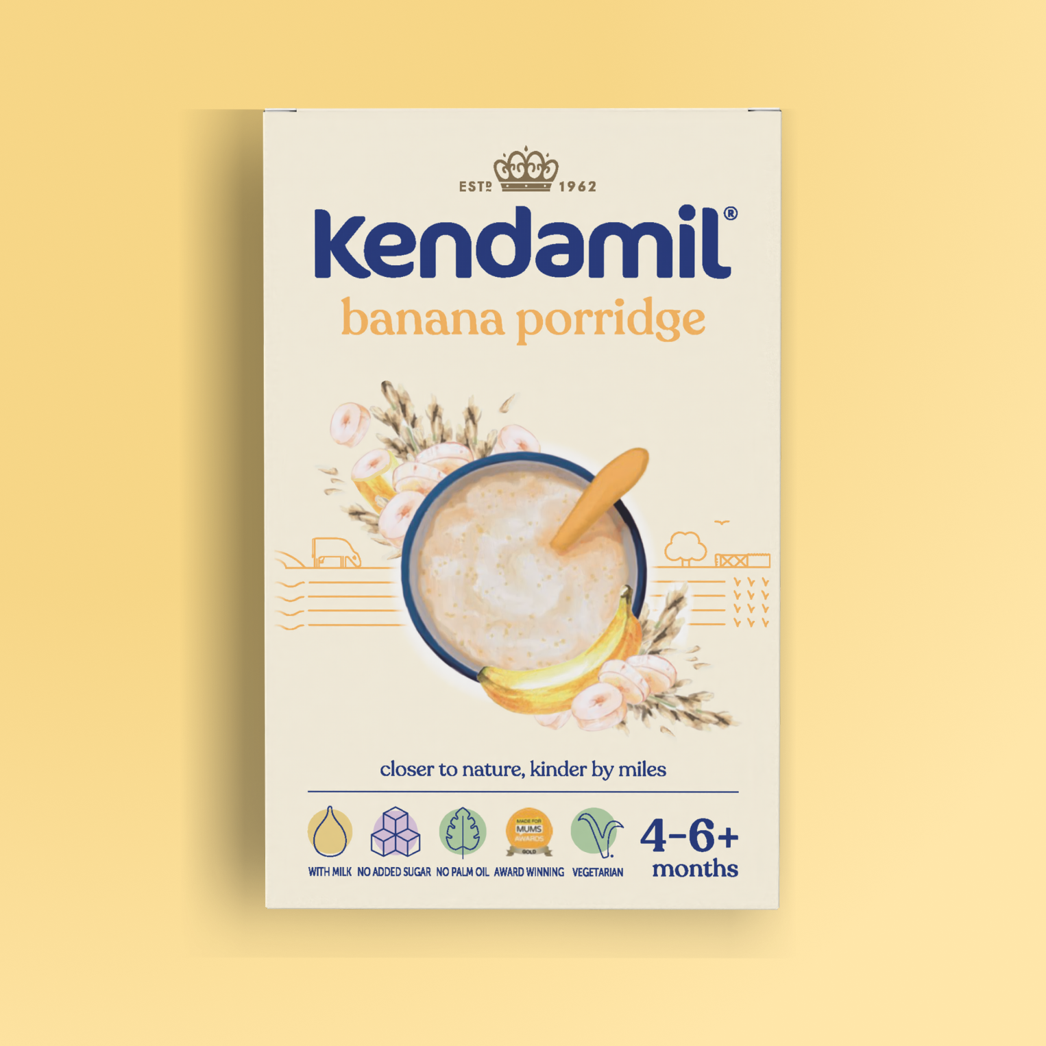 Kendamil banana baby porridge 150g 7-pack, UK version
