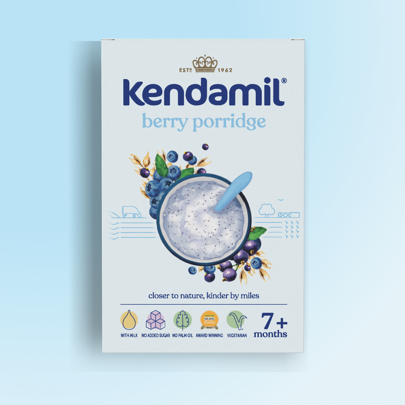 Kendamil berry baby porridge 7 x 150g, imported from the UK