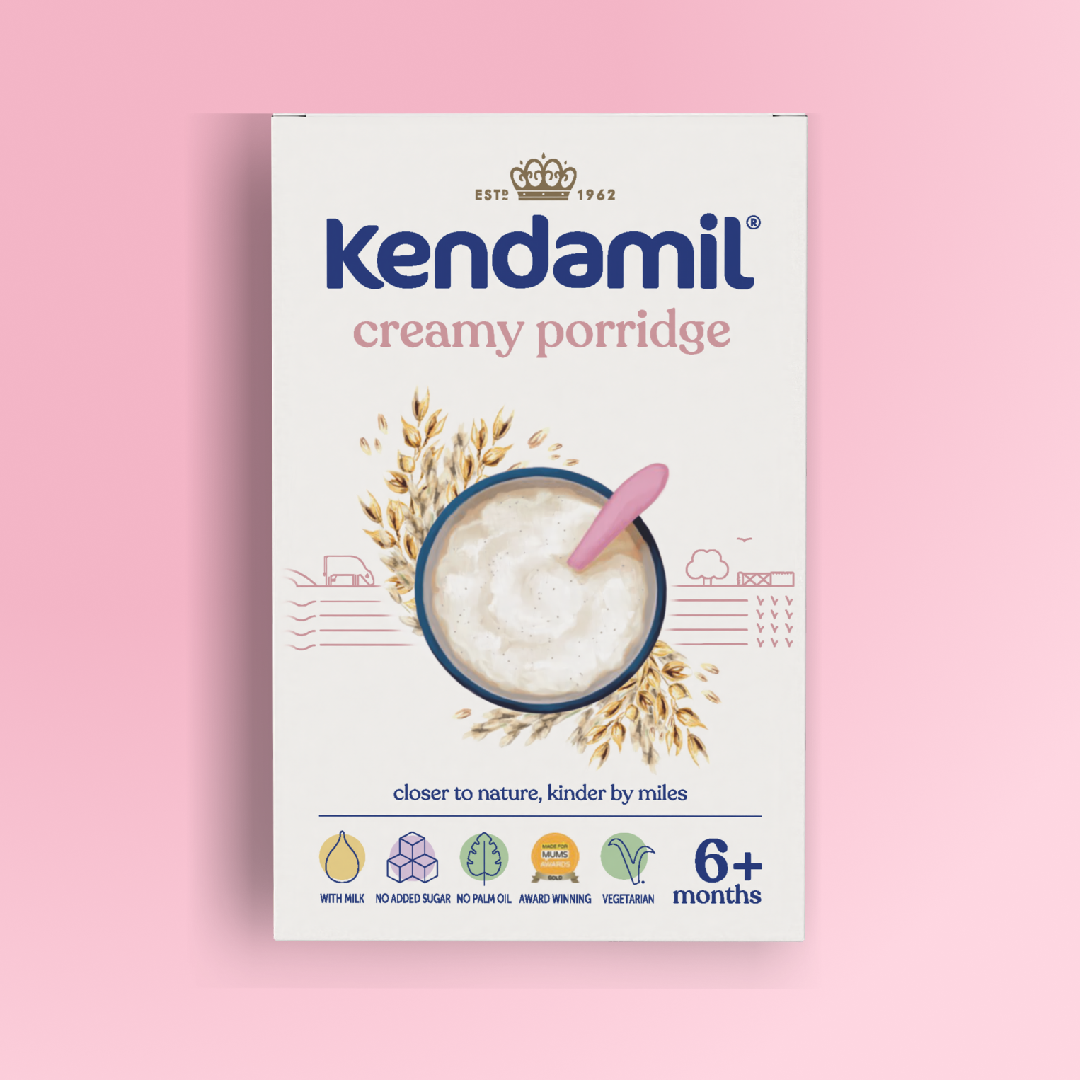 Kendamil creamy oat baby porridge 7-pack, imported from the UK