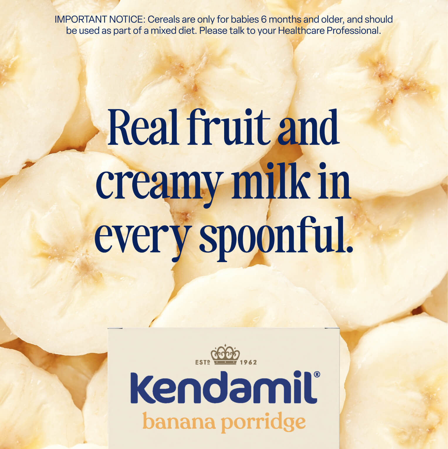 Kendamil banana baby porridge 150g 7-pack, UK version
