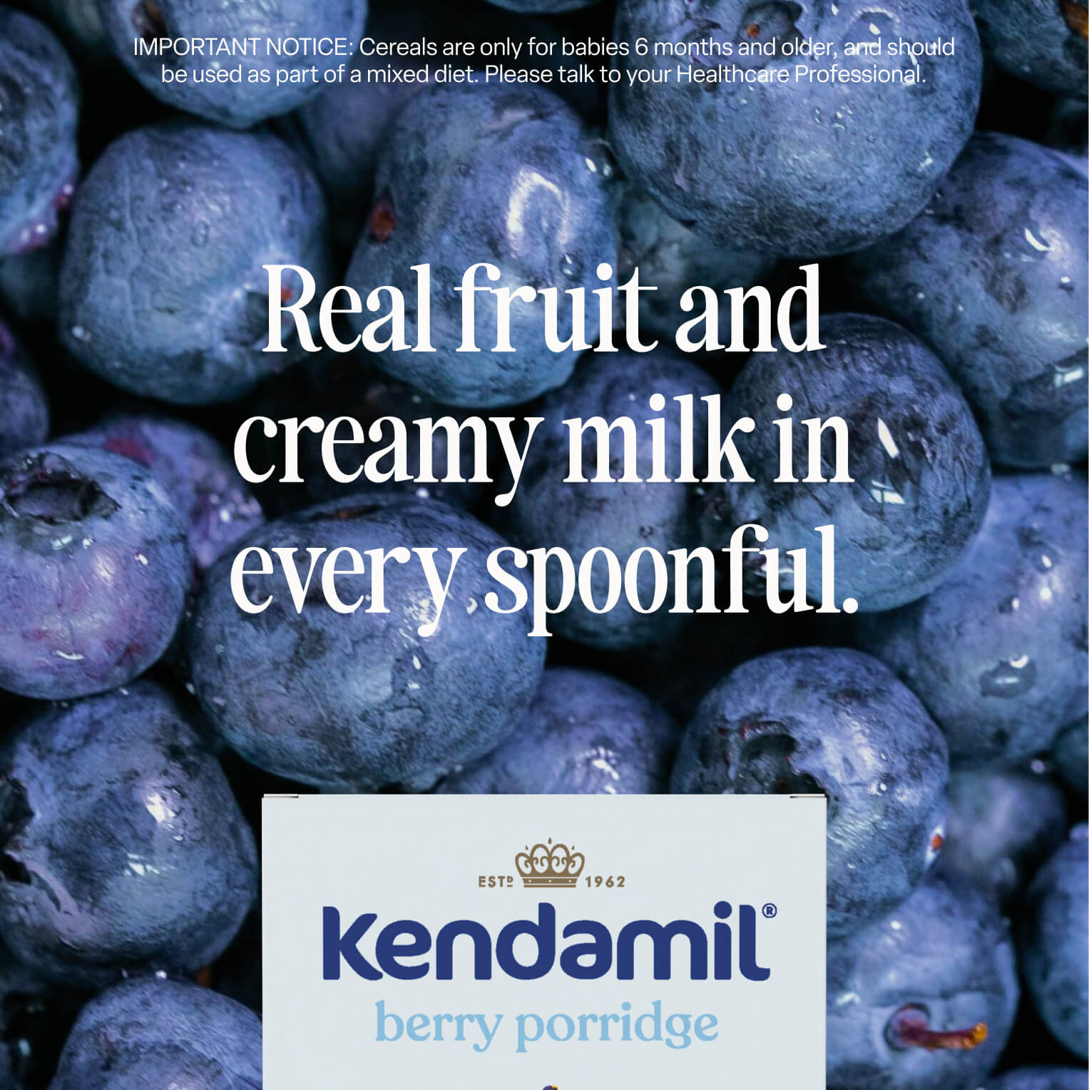 Kendamil berry baby porridge 7 x 150g, imported from the UK