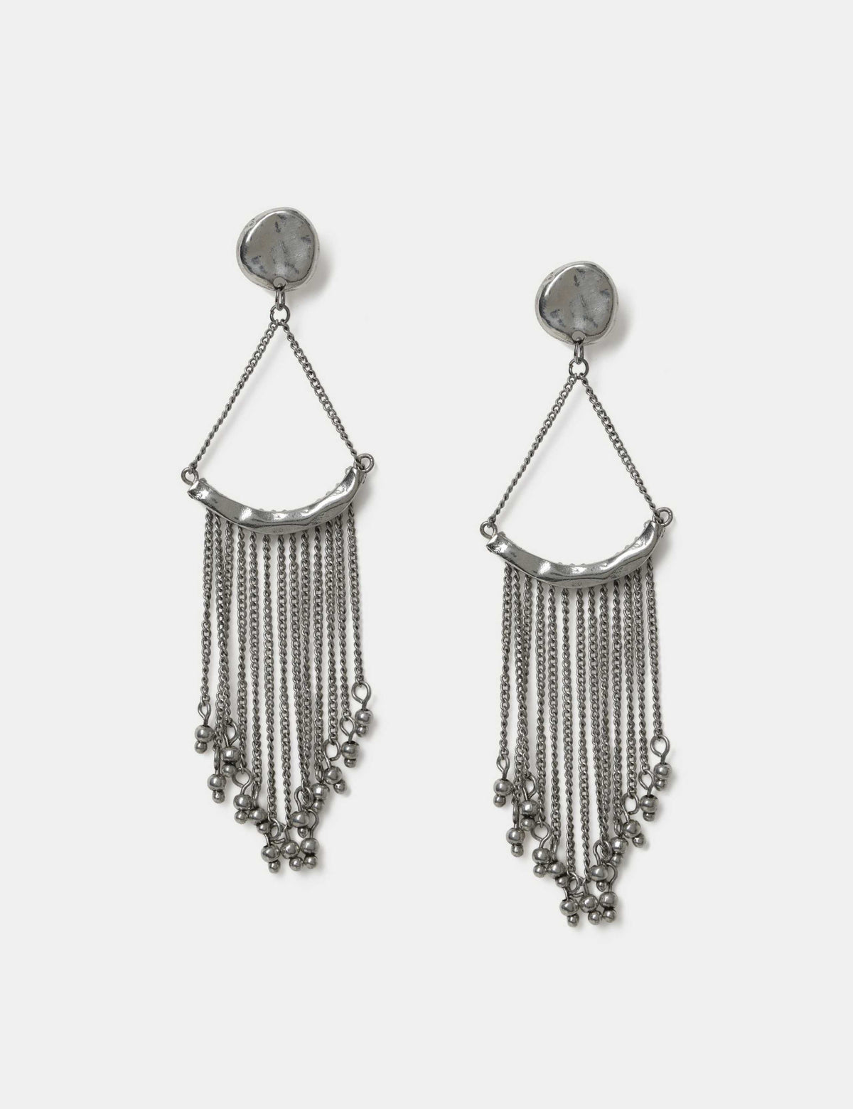 M&S chain fringe drop earring 115 mm stud width, UK version
