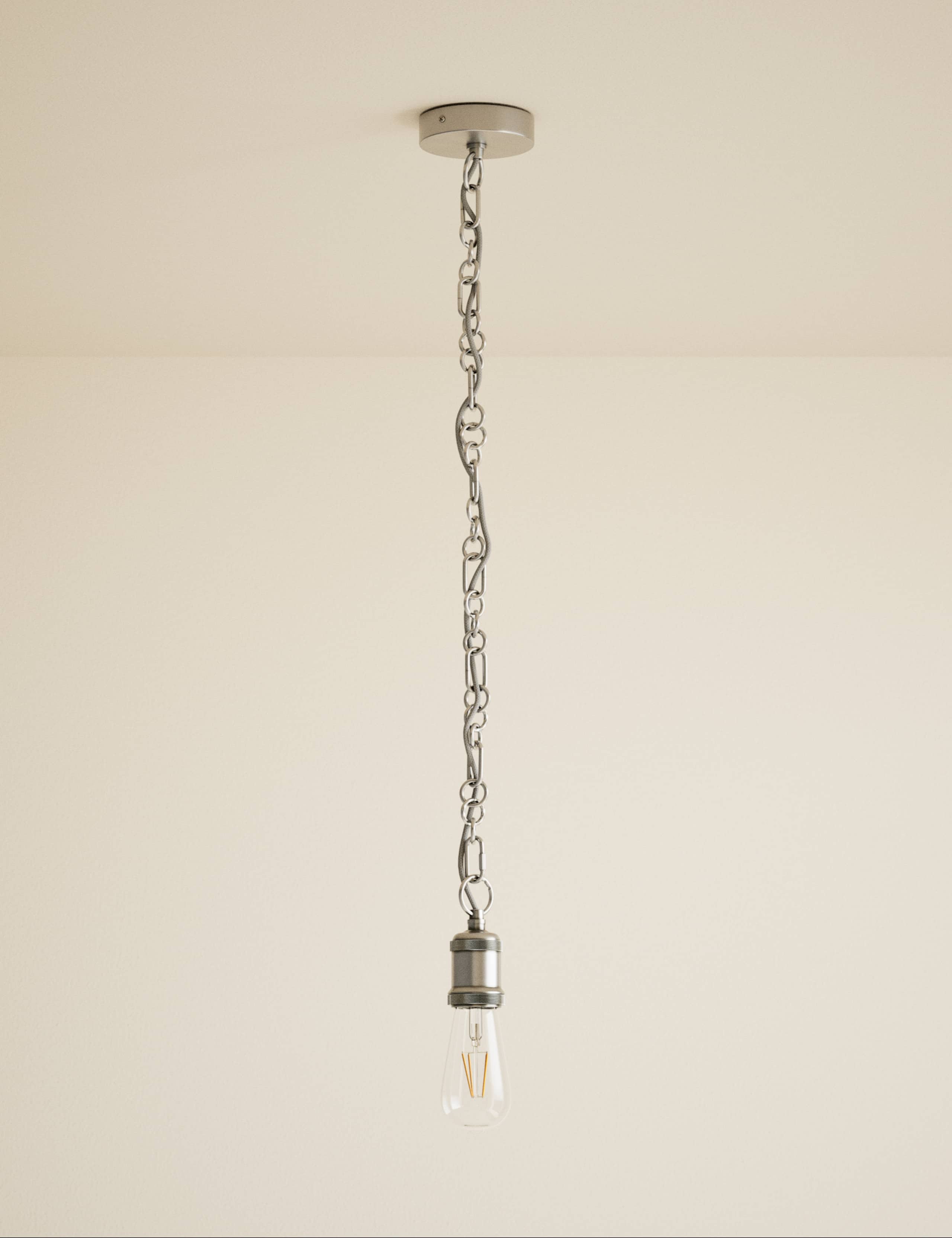 Chain lighting cable kit with metal chain and ceiling fitting (British brand)