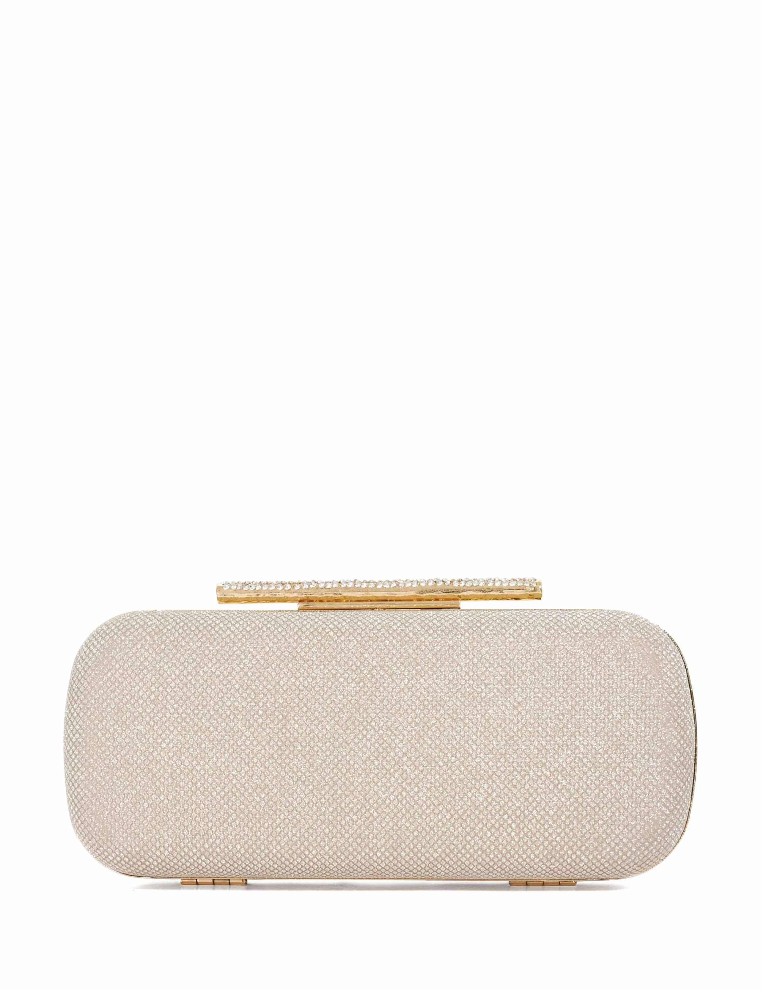 Dune London chain strap clutch bag with gold tone diamante clasp, UK version