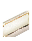 Dune London chain strap clutch bag with gold tone diamante clasp, UK version