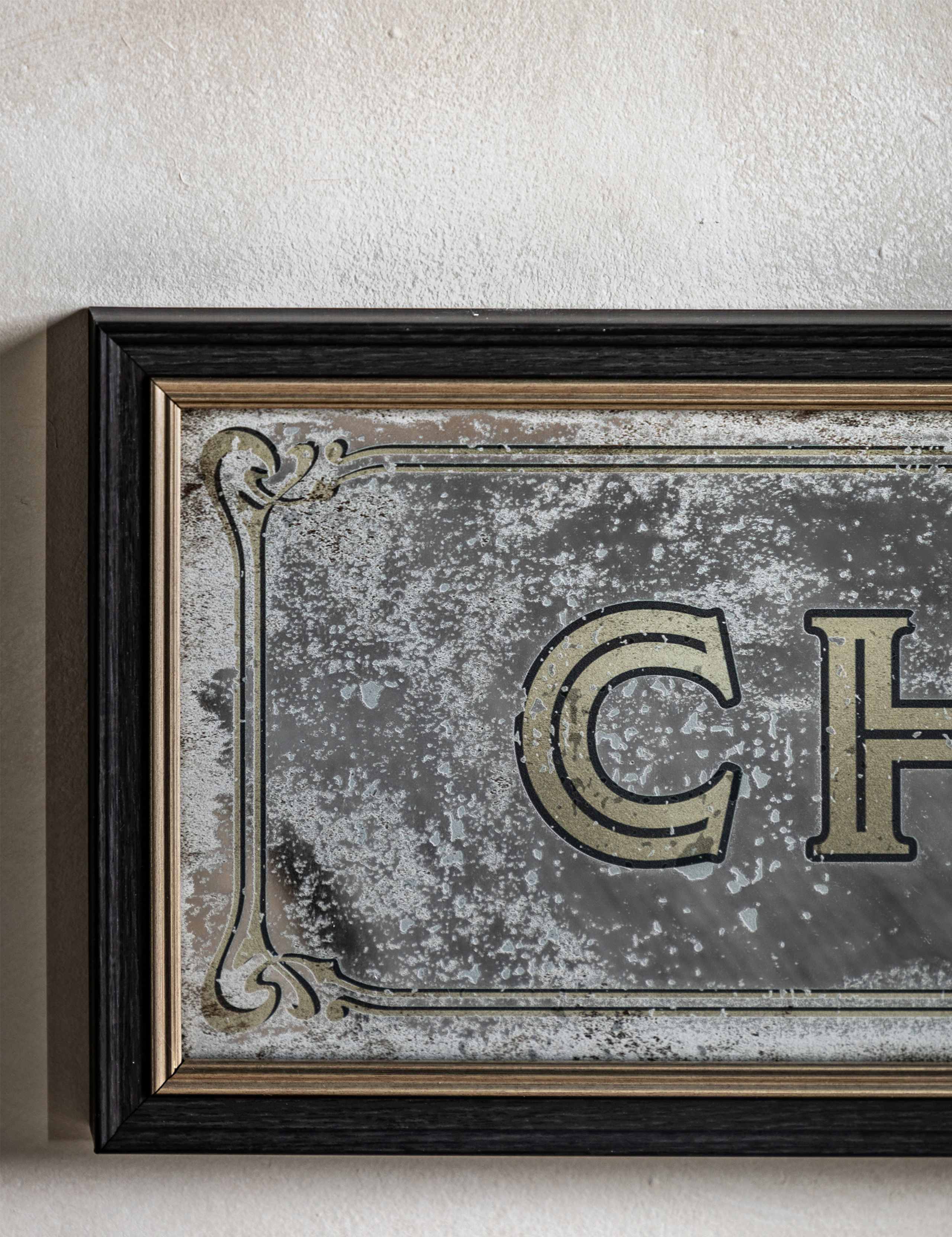 Champagne extra large rectangular wall mirror - British product