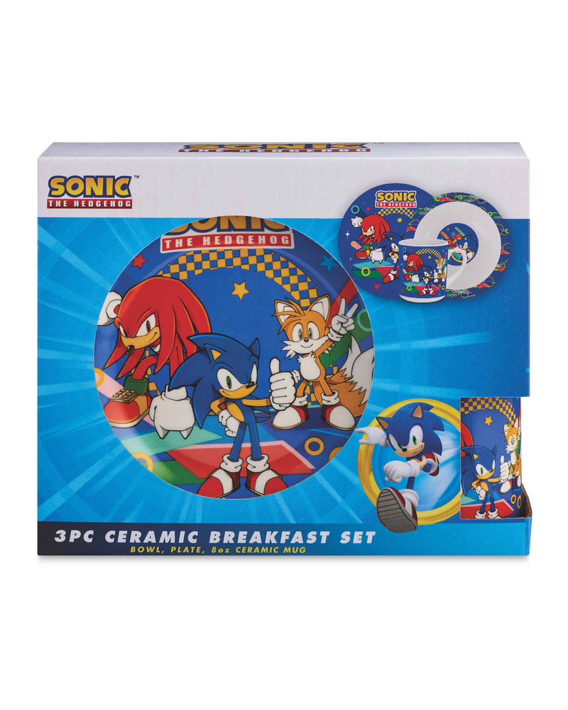 Character ceramic breakfast set 3-piece with plate, bowl and mug, UK version