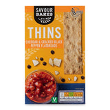 Flatbread thins with cheddar and cracked black pepper - British product