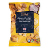 Handcooked cheddar and onion crisps - British product