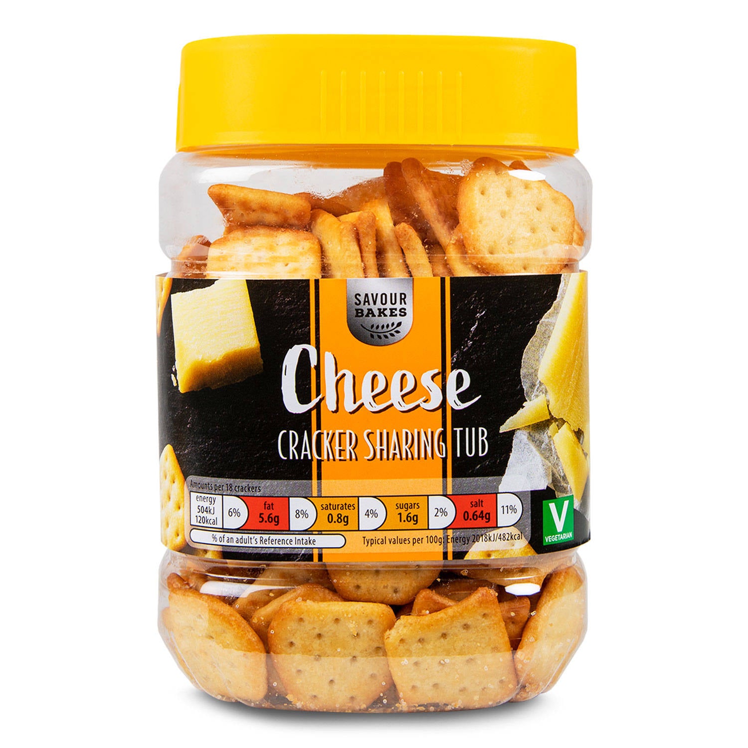 Cheese cracker sharing tub for snacking (British brand)