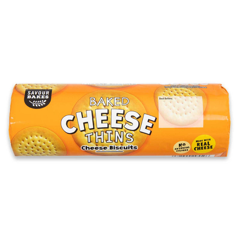Cheese Thins savoury snack made with wheat flour, imported from the UK