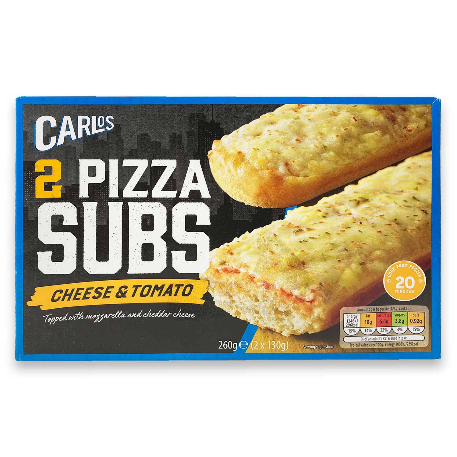 Frozen cheese and tomato pizza subs 2 pack - British product