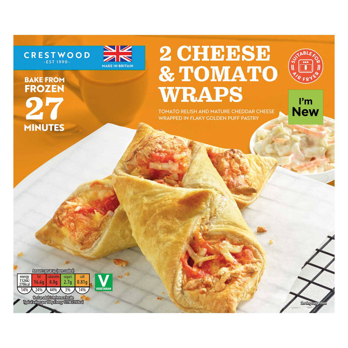 Cheese & Tomato Wrap with cheddar and relish (British brand)