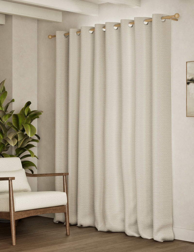 Chenille geometric eyelet curtains - British product
