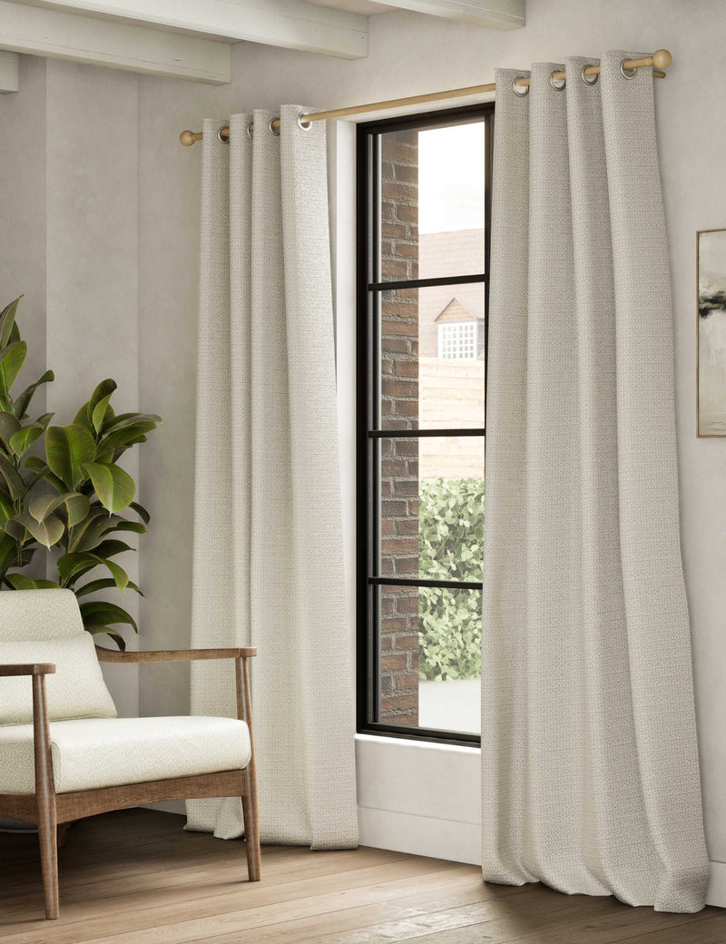 Chenille geometric eyelet curtains - British product