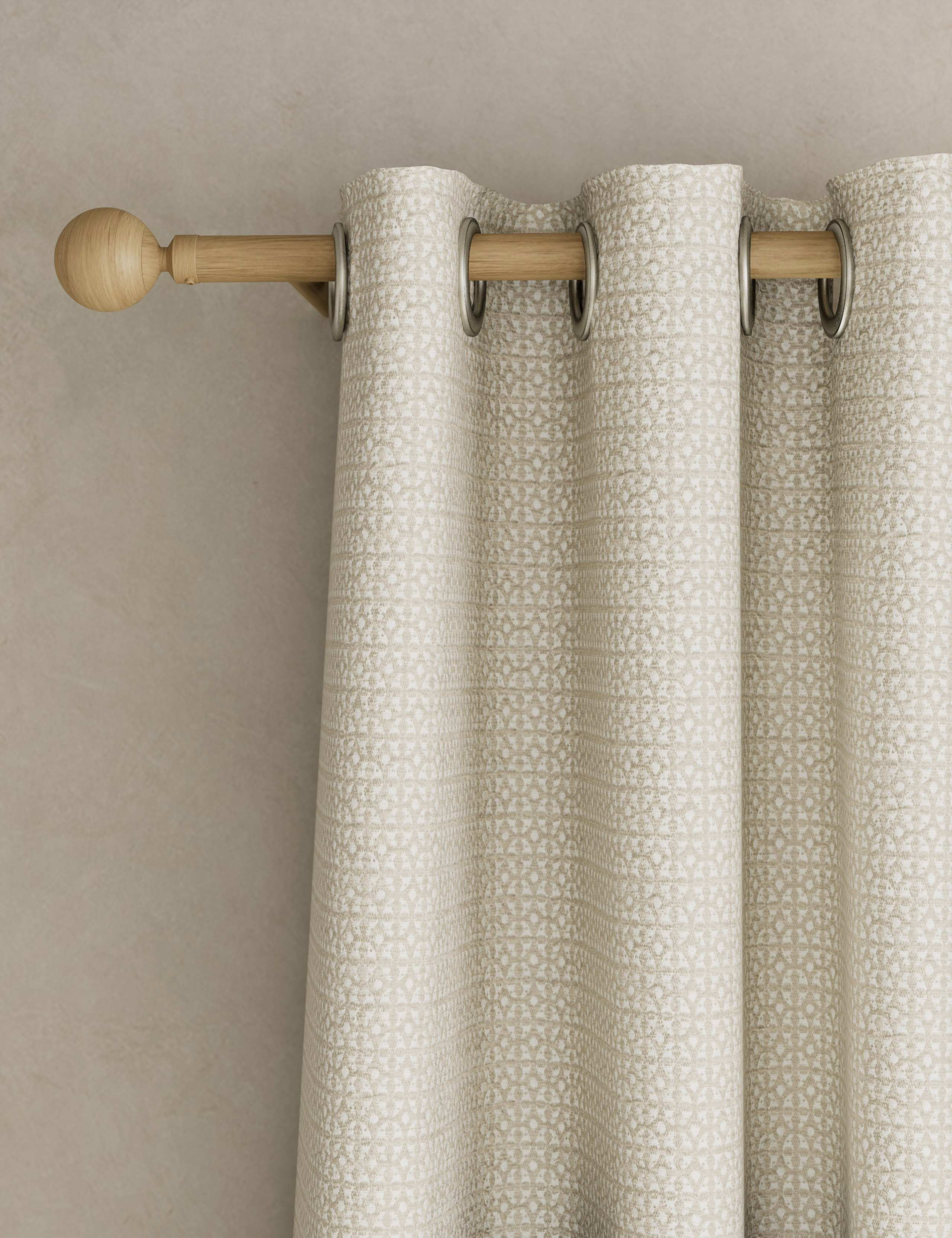 Chenille geometric eyelet curtains - British product