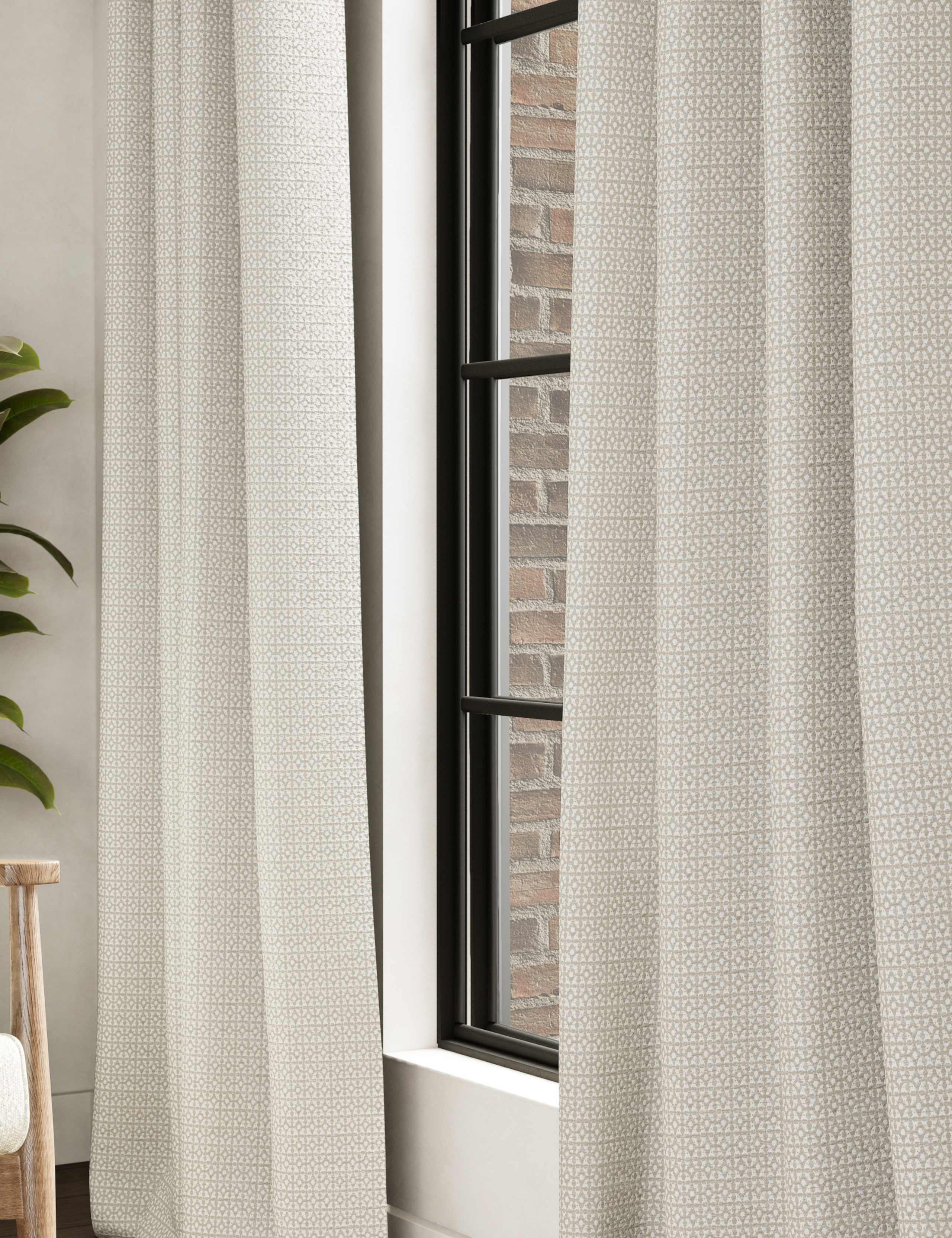 Chenille geometric eyelet curtains - British product