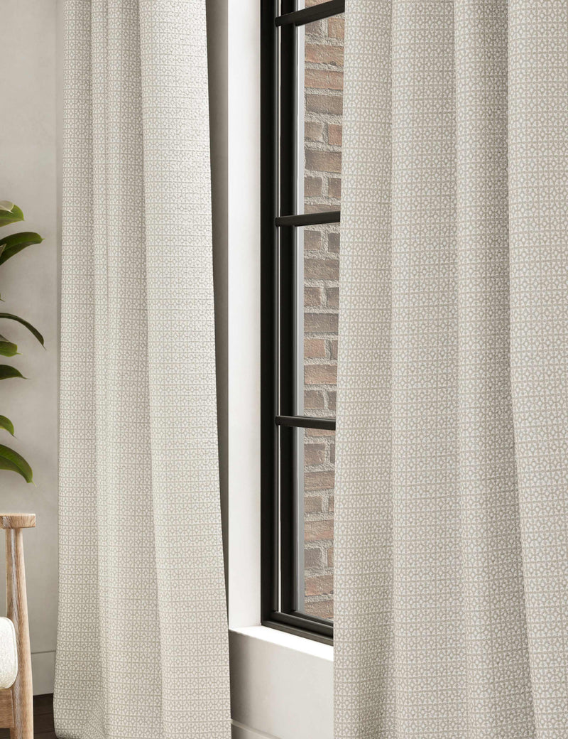 Chenille geometric eyelet curtains - British product