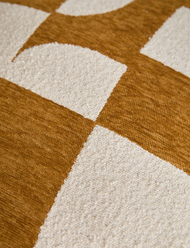 Geometric chenille jacquard fringed cushion, UK version