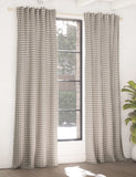 Chenille gingham blackout curtains with multiway header - British product