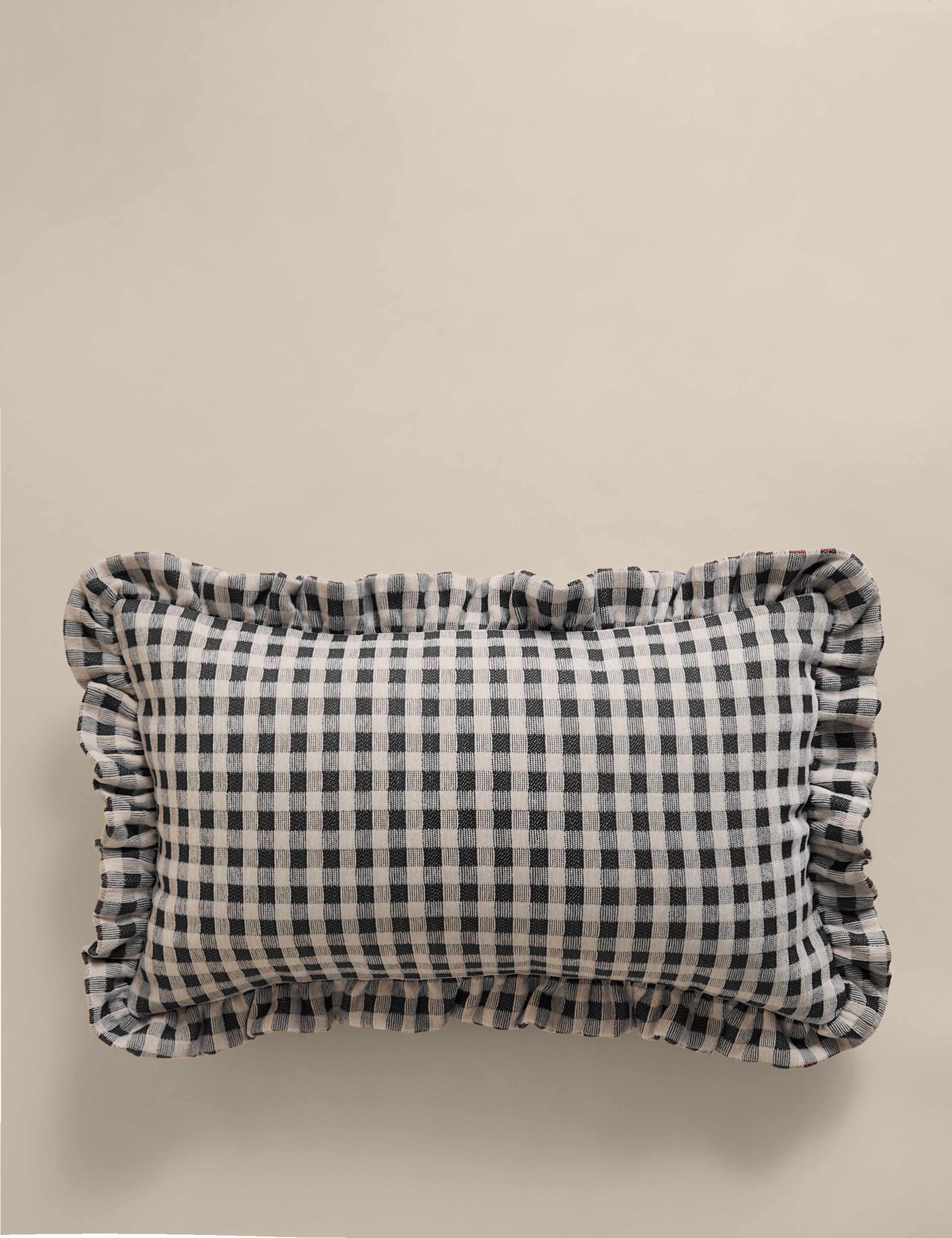 chenille gingham bolster cushion 30x50cm, UK version