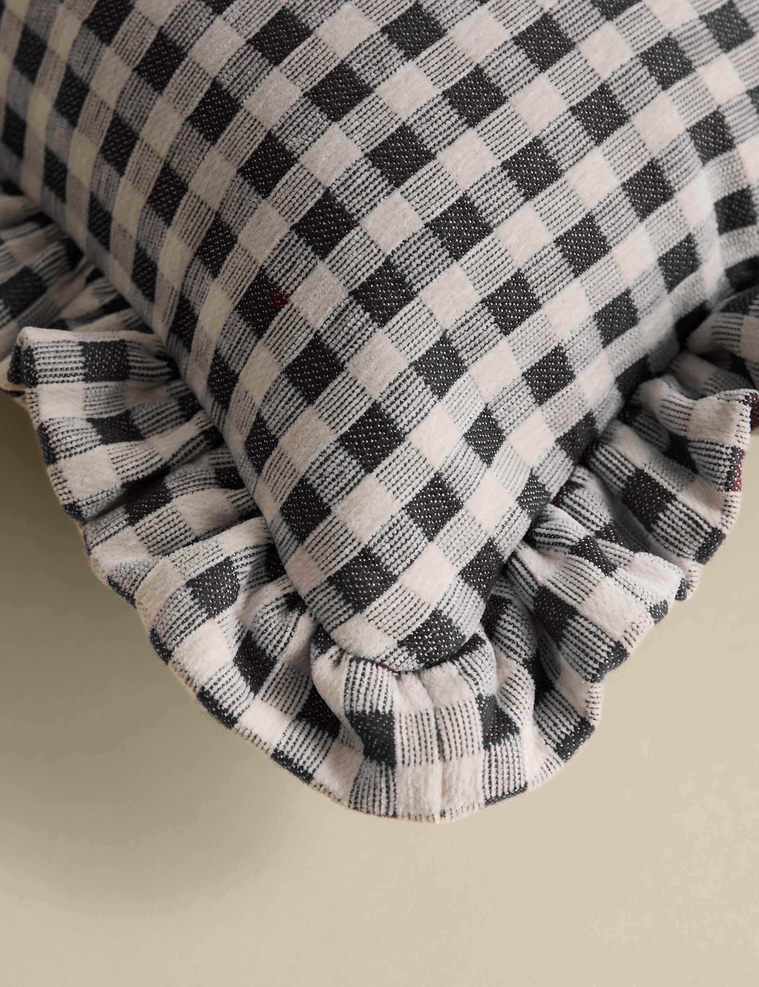 chenille gingham bolster cushion 30x50cm, UK version